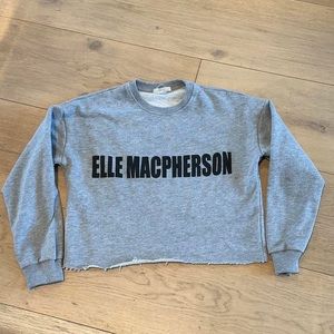 Zara Elle Macpherson Grey Cropped Crewneck